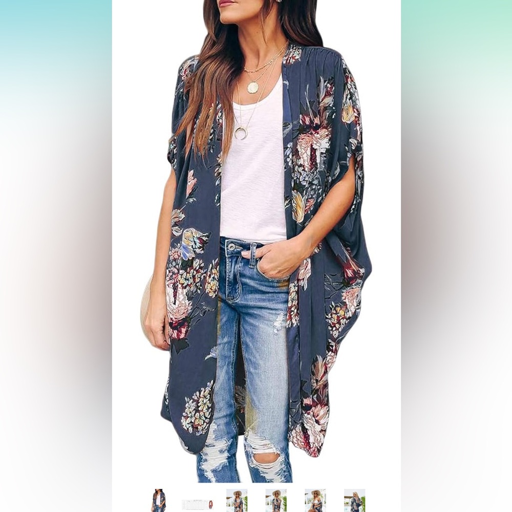 Elegant Floral Swim Coverup